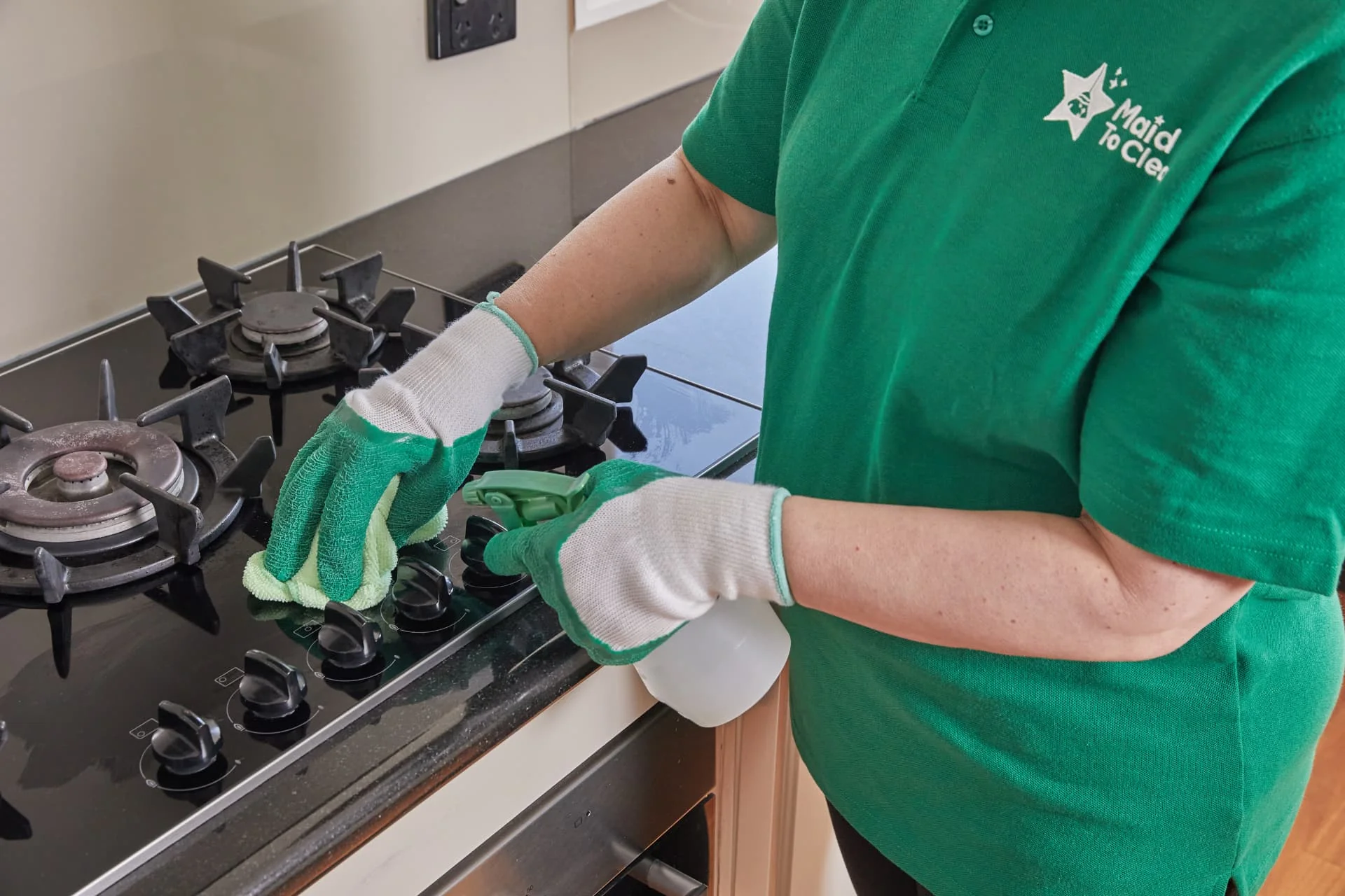 Maid to Clean team cleaning a family kitchen